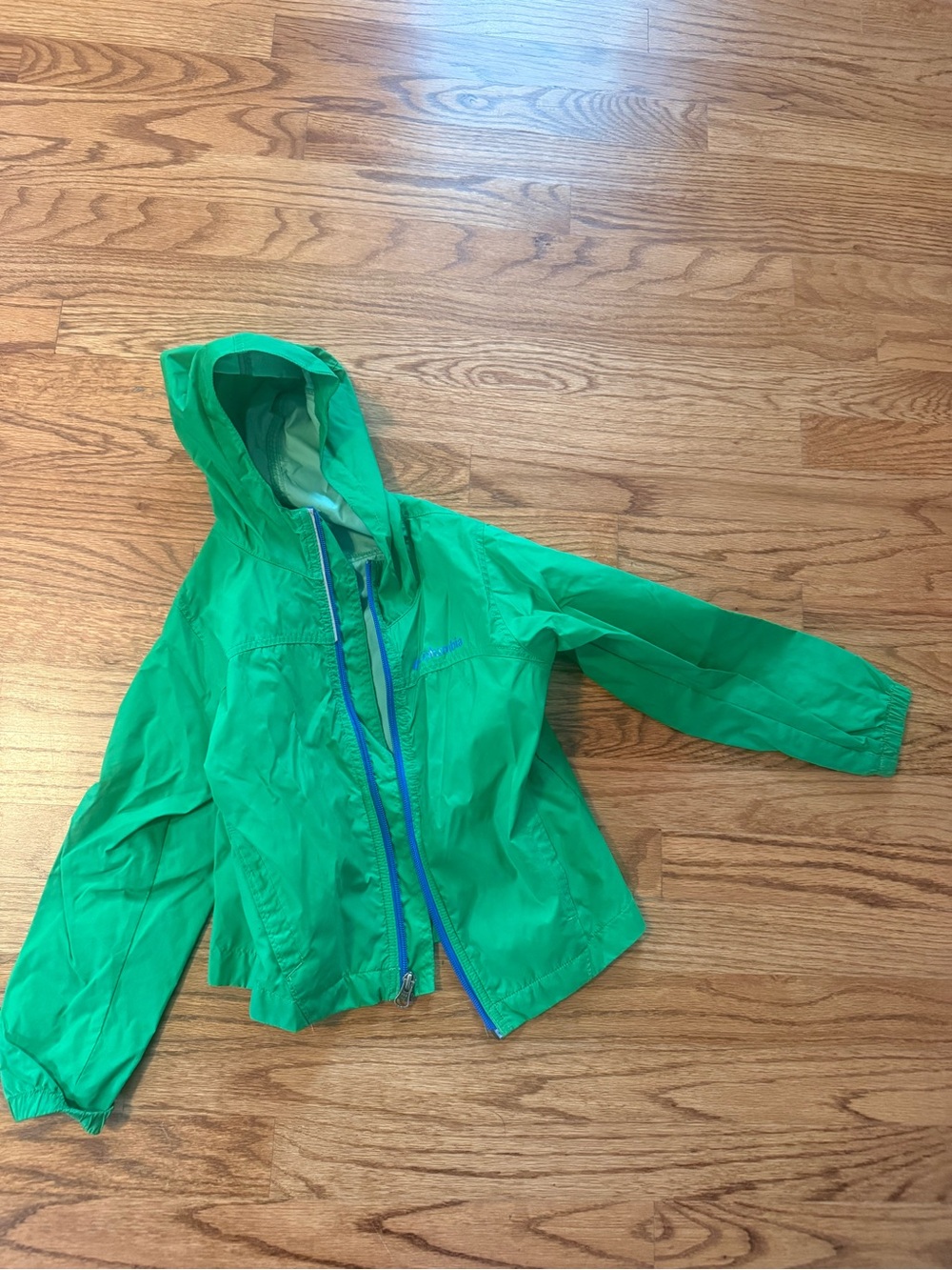 Columbia Kids Bright Green Hooded Rain Jacket